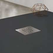 Piatto doccia effetto pietra 80x100 Antracite marmoresina pieno Piletta inclusa