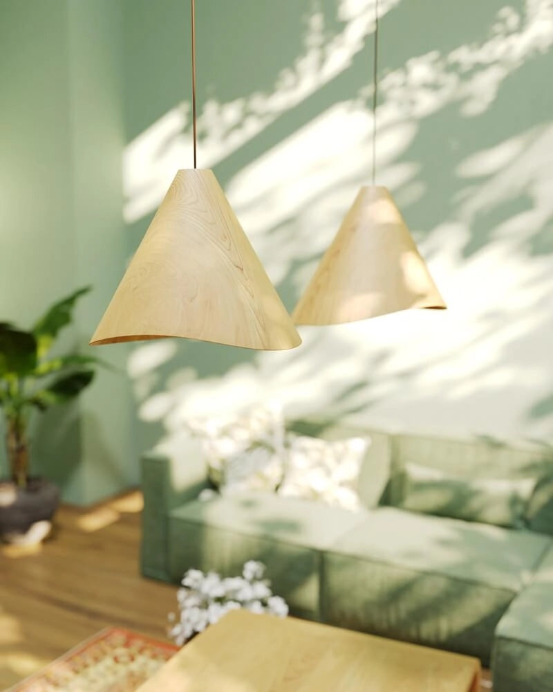 Lampada a sospensione scandinava rovere Sakura E27 Maxlight