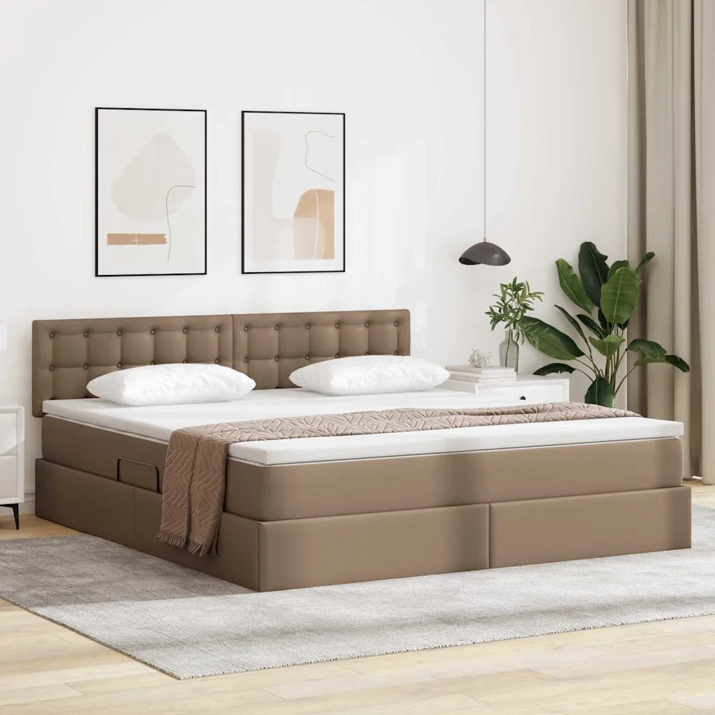Letto con contenitore e materasso Cappuccino 180 x 200 cm 3370408