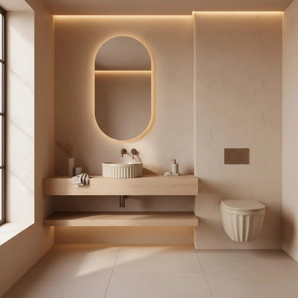 Lavabo Da Appoggio Rea Duo Caffe Latte Matt