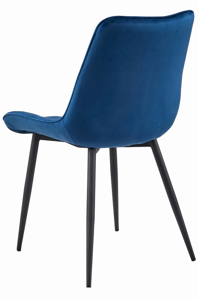 Sedia VALORA BERA - Velluto blu navy con gambe nere