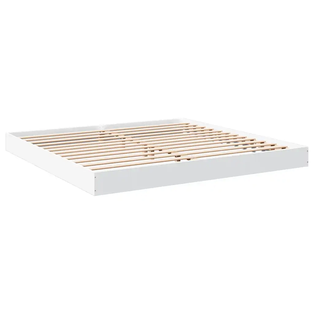 Letto matrimoniale | Letto per adulti | Giroletto senza Materasso Bianco 180x200 cm Legno Multistrato