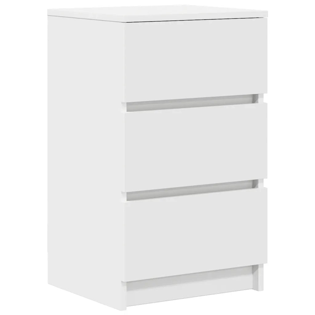 Set di 2 Comodini | Armadio da Notte | Mobiletto da notte con 3 Cassetti Bianco 39x35x65 cm