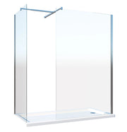 Doppia Parete Doccia Walk-in Con Braccio Di Sostegno Superiore a T Vetro 8 mm Reversibile 78-80 x 78-80 H 200 cm