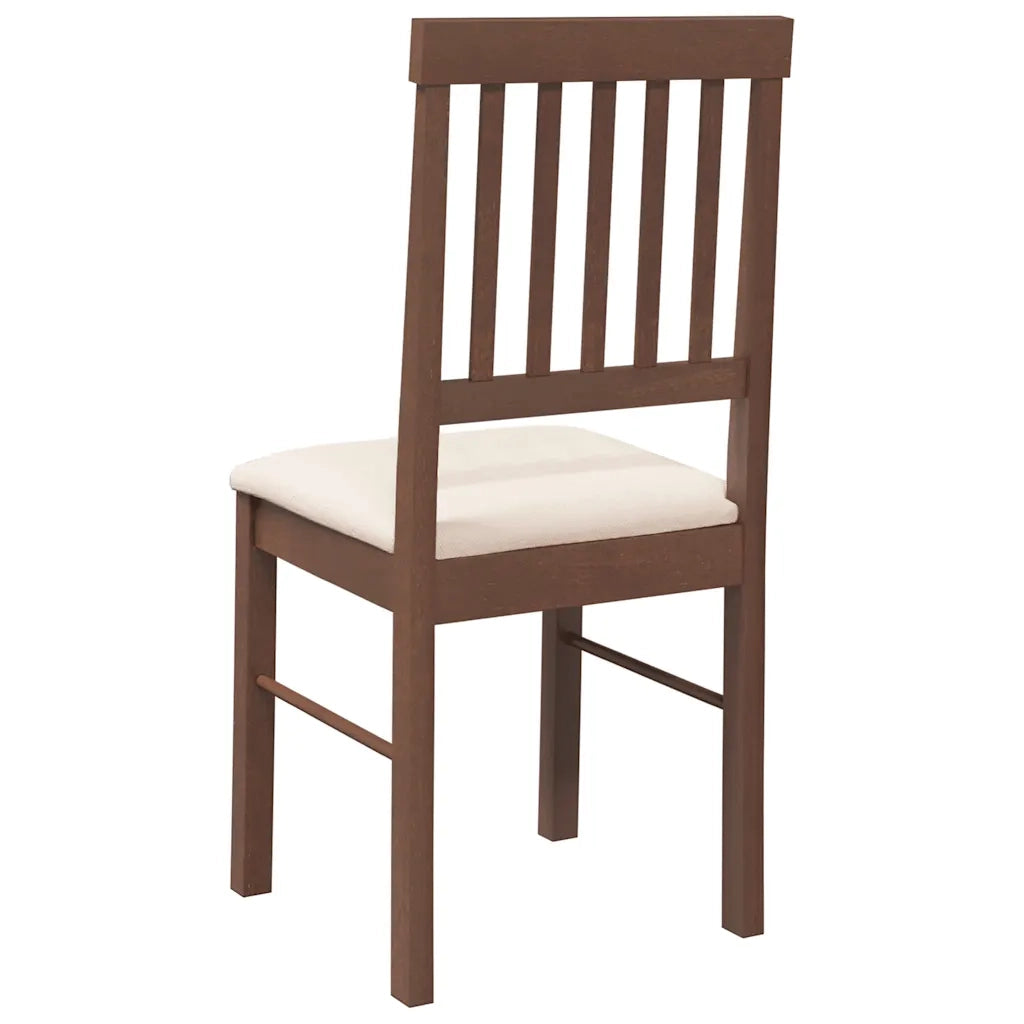 Sedie da Pranzo con Cuscini 2pz Marrone Legno Massello di Hevea 4102425