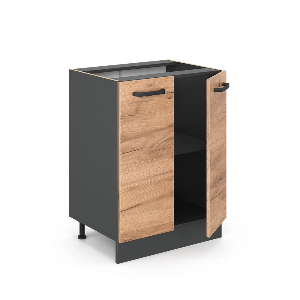 Vicco Mobiletto base cucina Quercia dorata 60 cm , PL Antracite