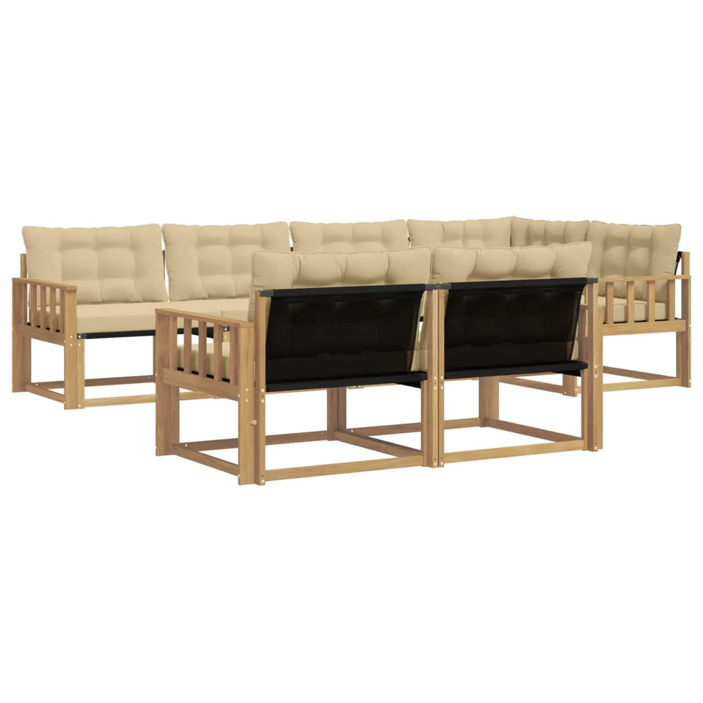 Set di divani da esterno 7 pz Bianco e Beige 3388779