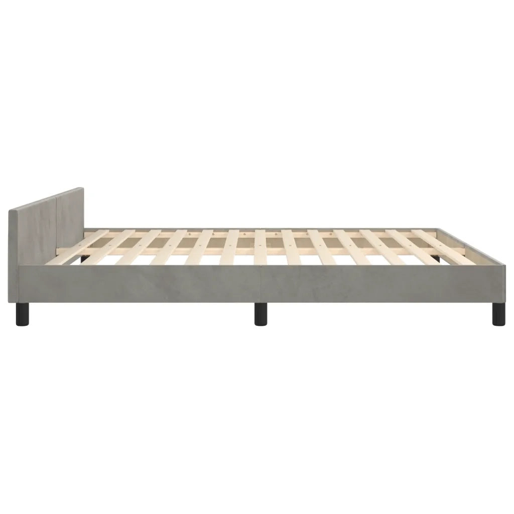 Giroletto senza Materasso Grigio Chiaro 160x200 cm Velluto