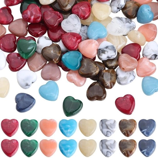 100 pezzi di acrilati in forma di cuore per creare gioielli