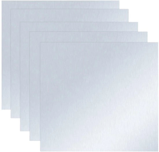 Zincata 99,99% Pura - 5 Pezzi - Dimensioni 140x140x0,2 mm - Densità 7,14 g/cc - Punto di Fusione 419,5 °C - Adatto per Laboratorio - Foglio di Metallo