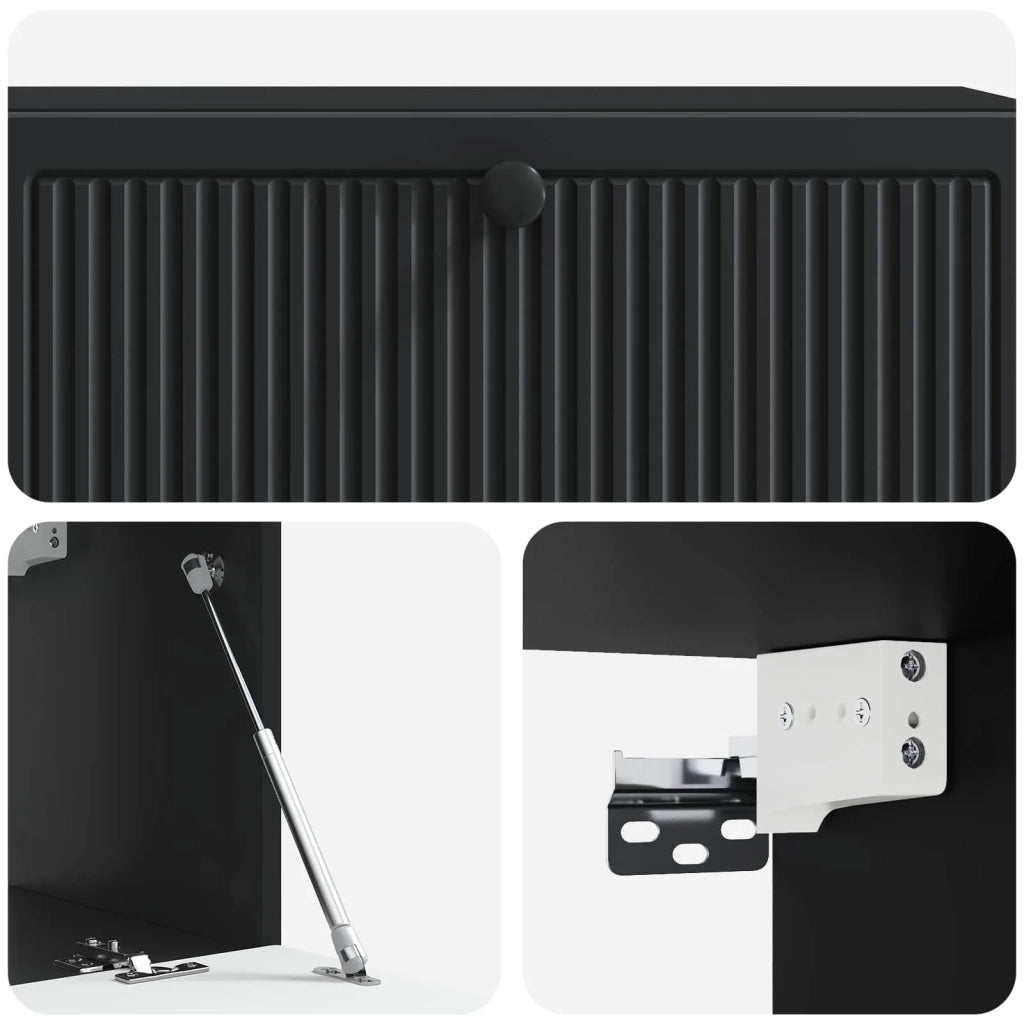Mobile Porta TV da Muro-Credenza per TV sospesa Montaggio a parete Nero 98 x 31 x 30 cm 531606