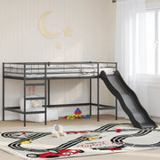 Letto loft per bambini con scivolo Nero e antracite 42020778