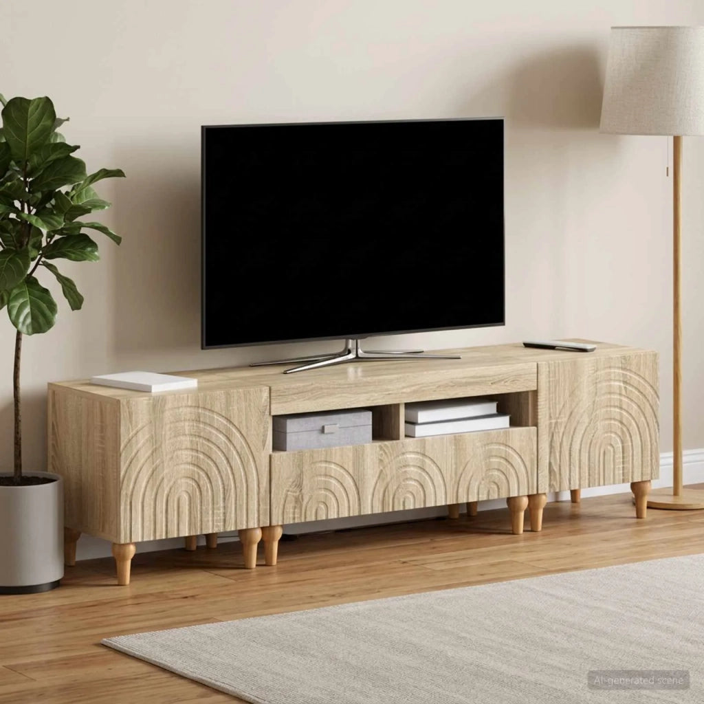 Mobile TV LED a 3 pezzi Rovere Sonoma Legno ingegnerizzato 3416498