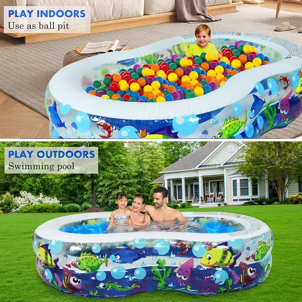 Trade Shop - Piscina Gonfiabile Per Bambini Giardino Estate Design Vita Marina 175x109x46cm 016089 -