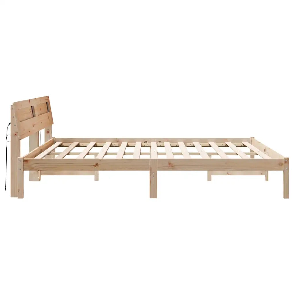 Letto matrimoniale | Letto per adulti | Struttura del letto Marrone 200 x 200 cm Pino massello