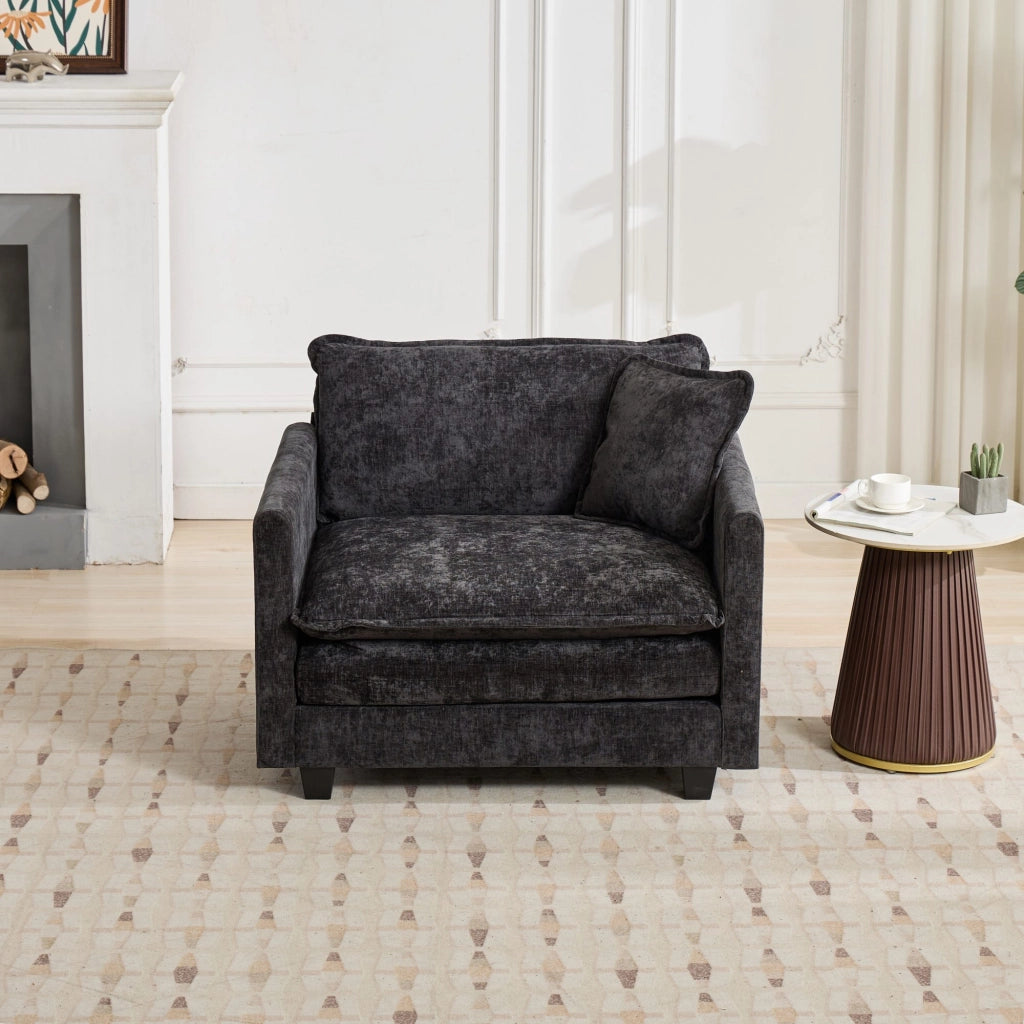 Poltrona Cloud ¨C Xylo ¨C Chenille Nero, Cuscino Imbottito