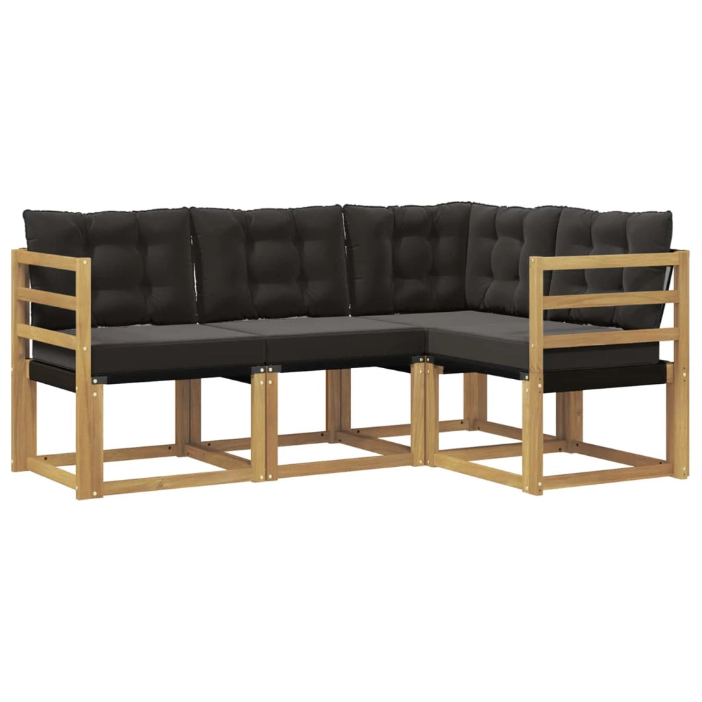 Set di divani da esterno 4 pz Bianco e Nero 3389418