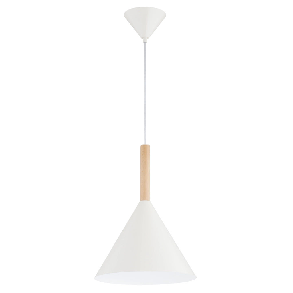 Lampada a sospensione moderna beige-marrone cono E27 15W