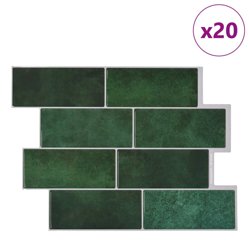 Piastrella subway 20 pz Verde Scuro 29 x 21 cm CFW6420729