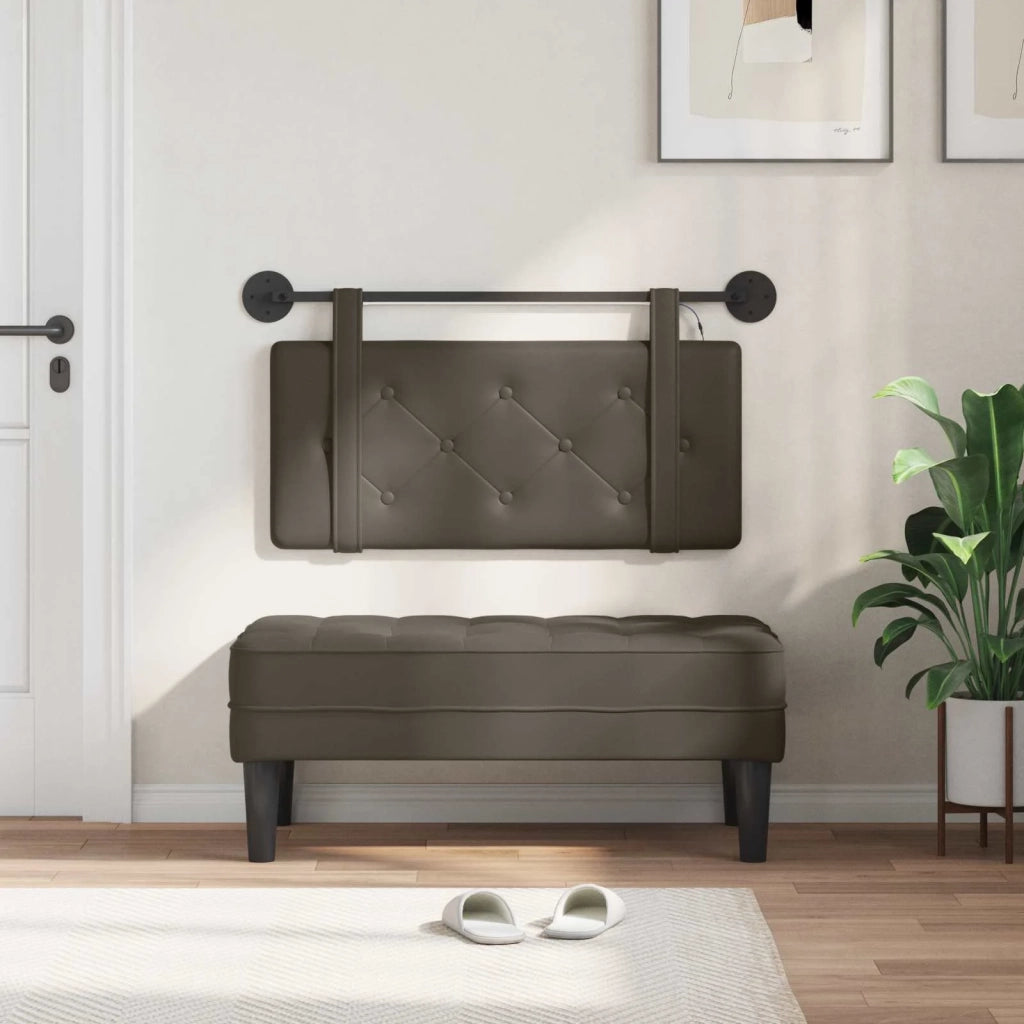 Testiera sospesa Con luce LED Grigio Similpelle 3424100