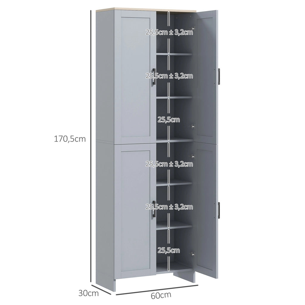 Armadio Cucina Alto ¨C zephmum ¨C Grigio 170 cm