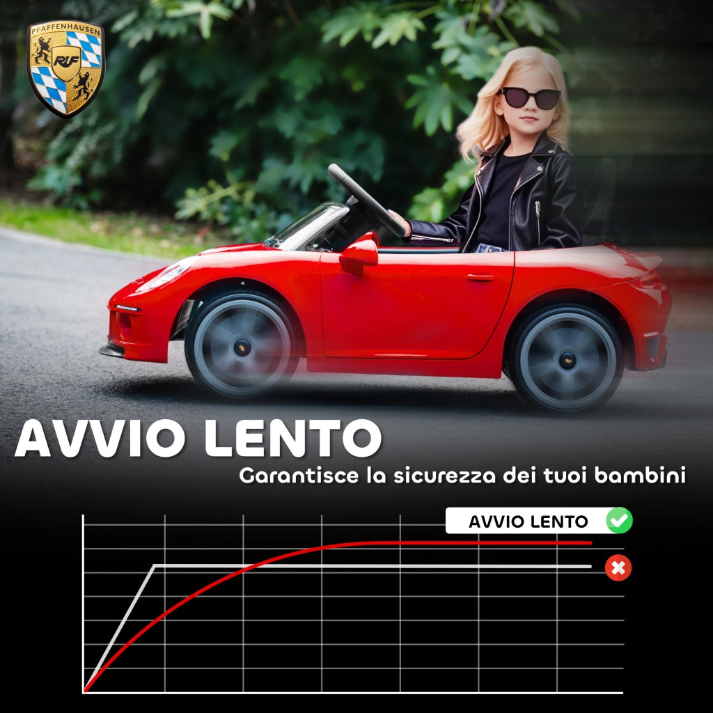 Casetta Auto Bambini 3-5 Anni ¨C zephmum ¨C Rosso, Telecomando, Sicurezza, Musica