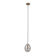 Lampada a sospensione minimal oro vetro ambra E14 Italux