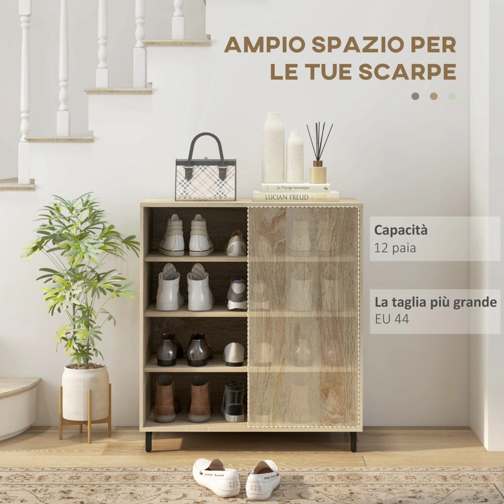 Armadio Scarpiera 4 Livelli Regolabile ¨C Minimal ¨C Bianco 80x40x93 cm