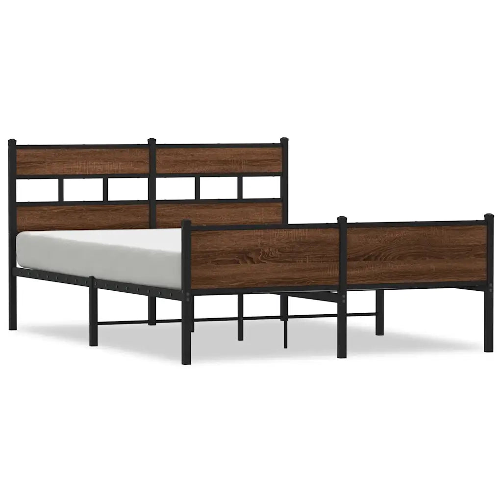 Giroletto senza Materasso-Struttura Letto Rovere Marrone 140x190 cm Truciolato 481915