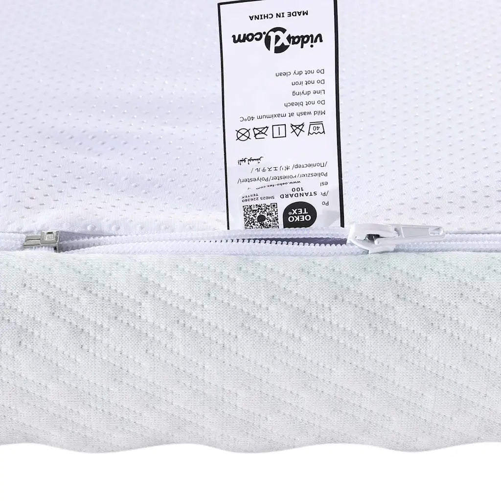 Topper per materasso Bianco e Verde 160 x 200 cm 4106173
