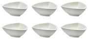 Set 6 Coppette Triangolari 13x13x5,5 cm in Porcellana Allluminica Kaleidos Aluxina Bianche