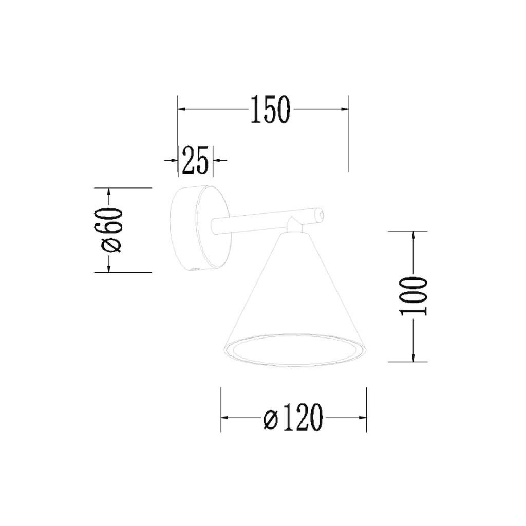 Applique moderna oro/nera con interruttore GU10 Milagro