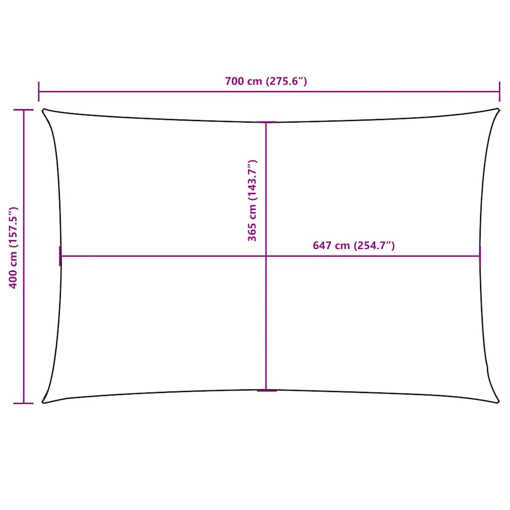 Parasole a Vela Oxford Rettangolare 4x7 m Giallo 135603