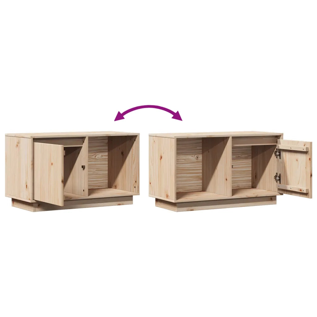 Mobile Porta TV-Credenza TV 74x35x44 cm in Legno Massello di Pino