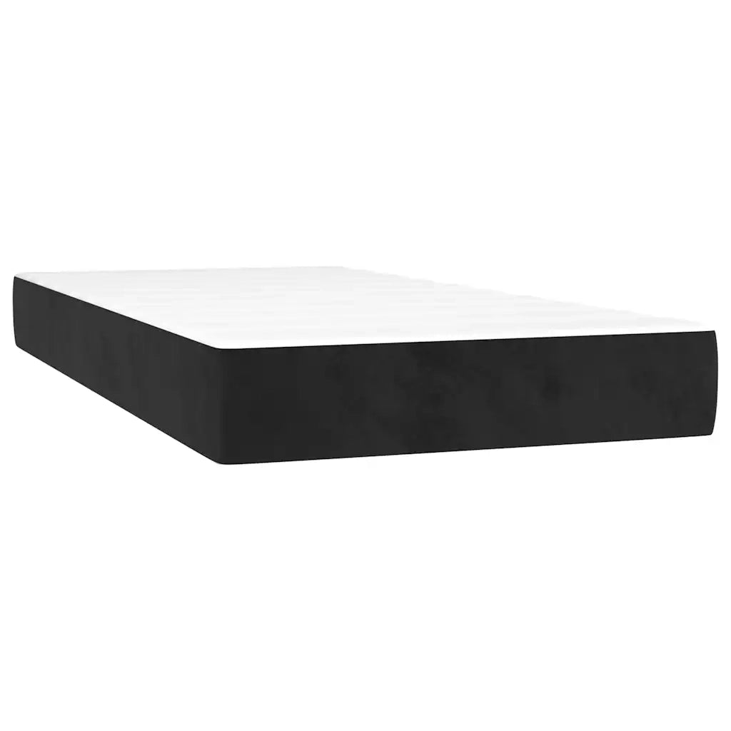 Giroletto a Molle con Materasso-Struttura Letto Nero 80x200 cm in Velluto 102763