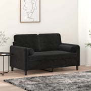Divano a 2 Posti con Cuscini Nero 120 cm in Velluto 3200876