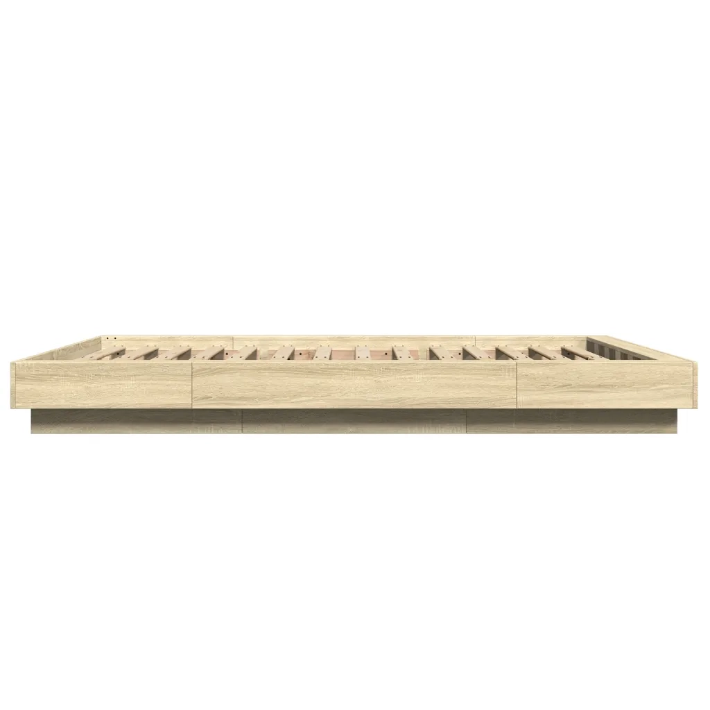 Letto matrimoniale | Letto per adulti | Giroletto Rovere Sonoma 135x190 cm in Legno Multistrato