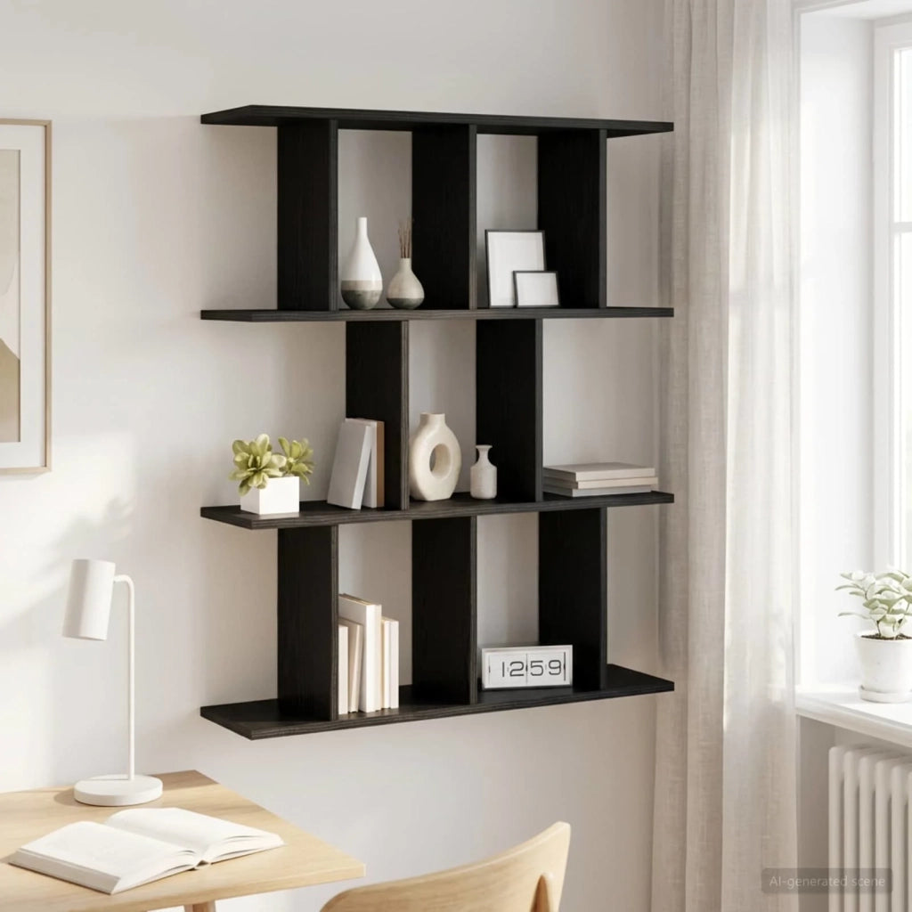 Scaffale da parete Rovere Nero 102 x 20 x 96 cm 8012213
