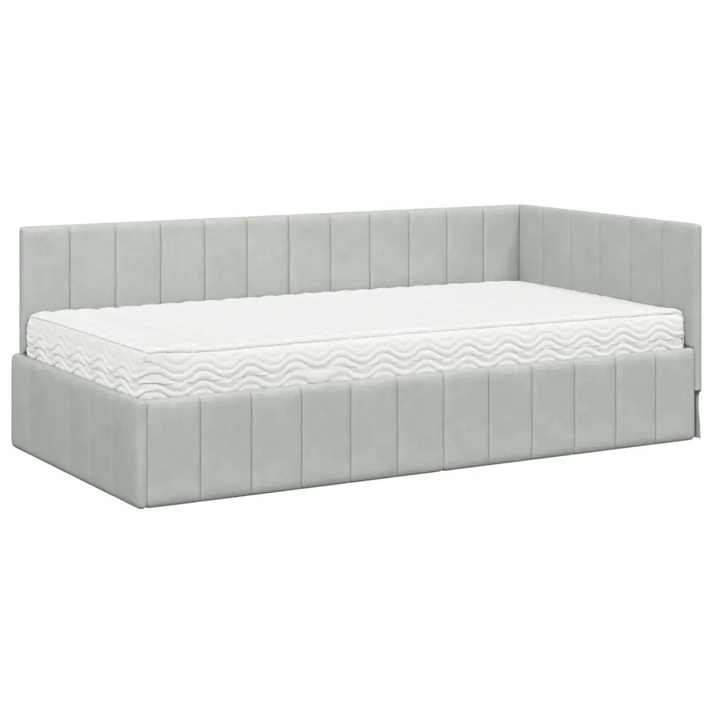 Struttura Letto Angolare con Materasso 2 pcs Grigio chiaro 3393848