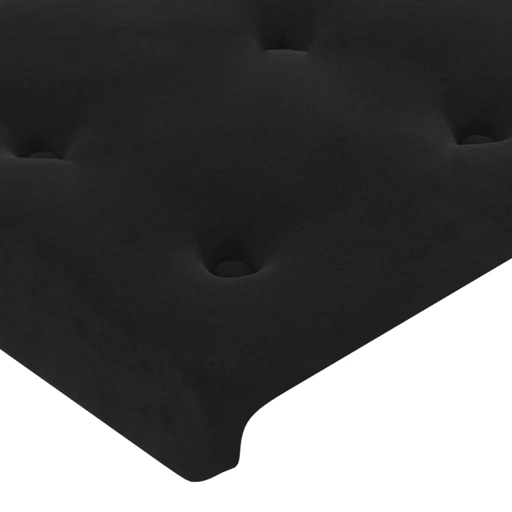 Testiera | Testata ad Orecchio Nera 103x16x78/88 cm in Velluto