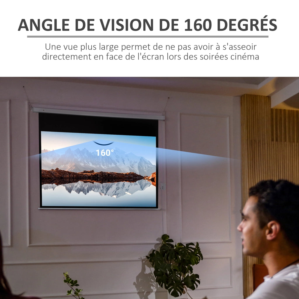 Schermo proiezione motorizzato 100 pollici 16:9 4K HD ¨C zephmum ¨C nero, montaggio parete o soffitto, telecomando
