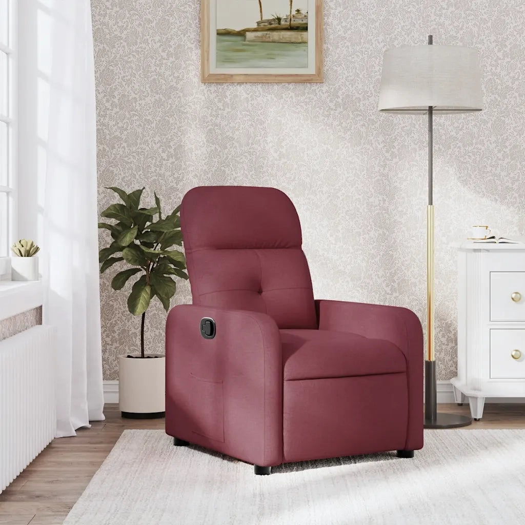Poltrona Reclinabile in Tessuto Rosso Vino 374200