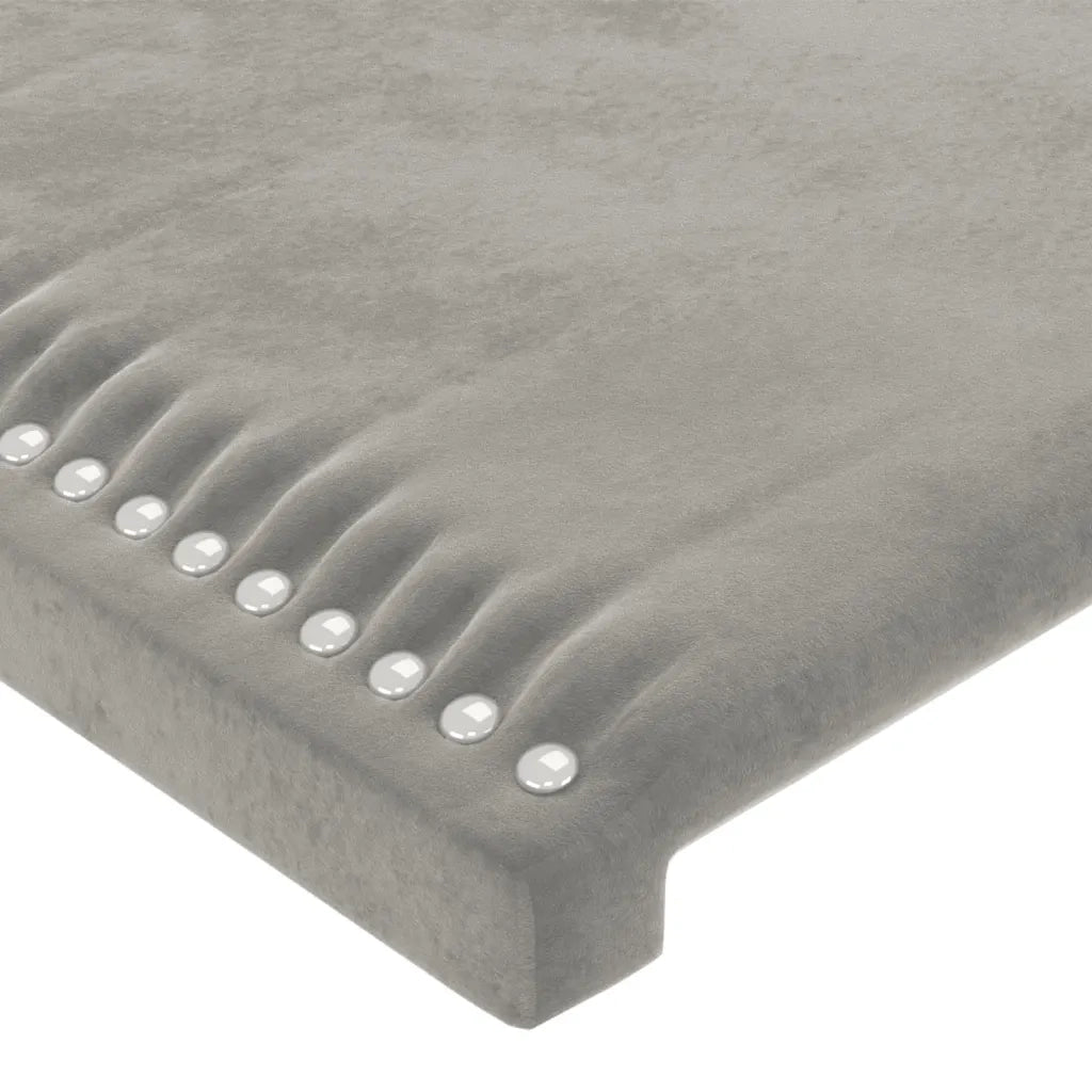 Testiera ad Orecchio-Testata con Orecchie Grigio Chiaro 103x16x78/88 cm in Velluto 611324