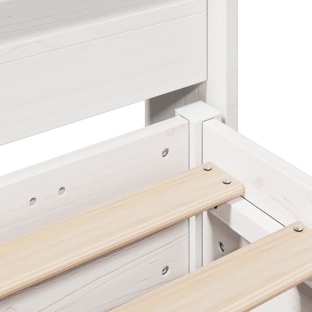 Letto senza Materasso-Struttura Letto Bianco 180x200 cm Legno Massello di Pino 652747