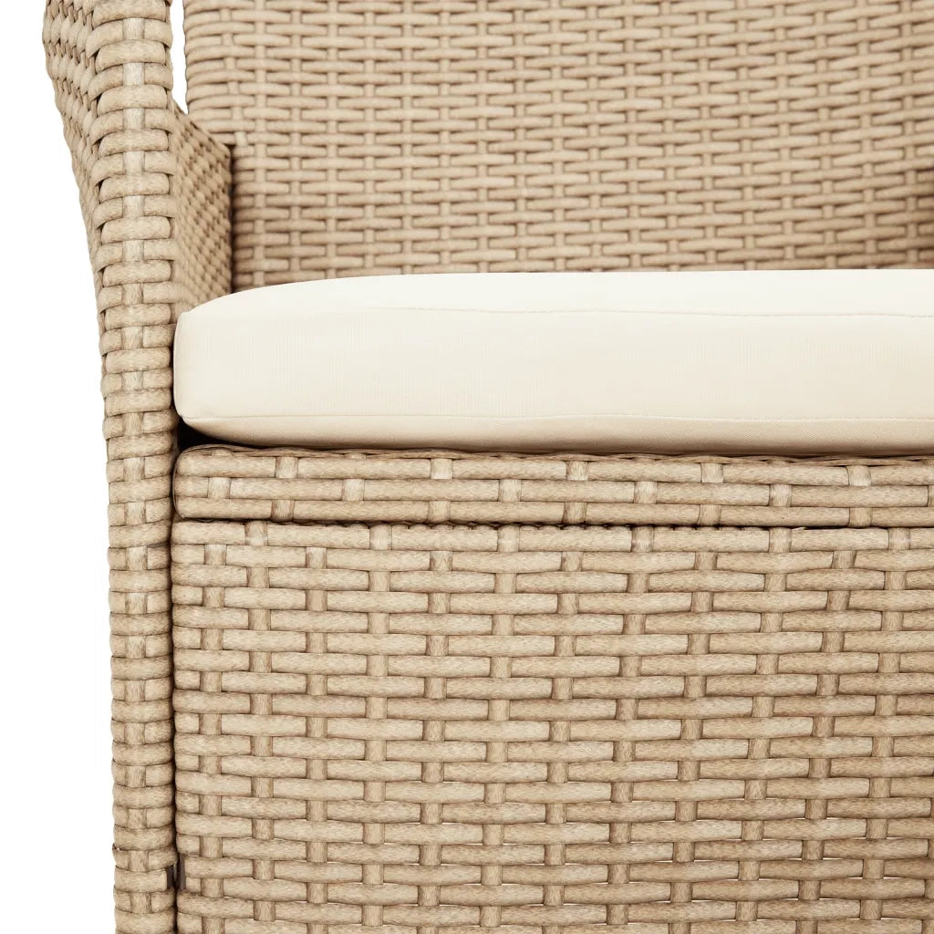 Set da Bistrò da Giardino 5 pz con Cuscini Beige in Polyrattan 3187421