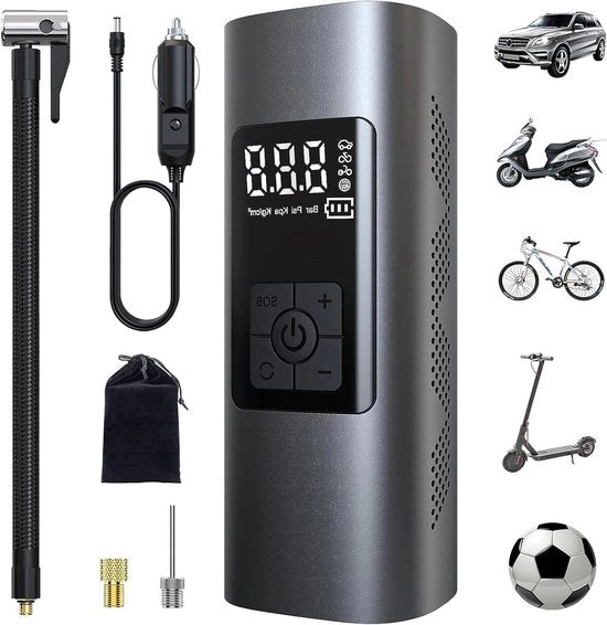 Pompa di aria portatile - 6000 mAh, 150 psi - Multifunzionale