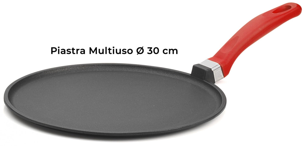 Set 4 Pezzi Bistecchiera + Piastra Multiuso in Alluminio Pressofuso Antiaderente Olympia Love