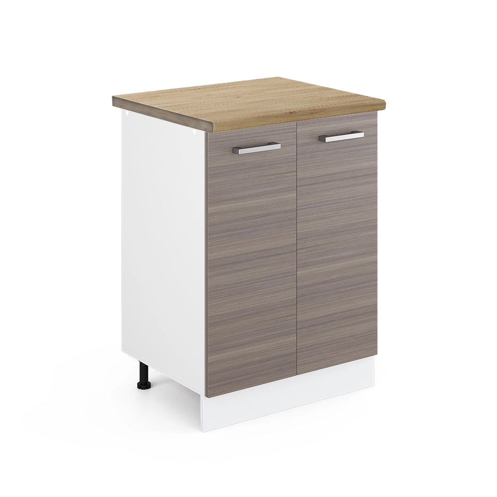 Mobiletto base cucina R-Line Grigio nobile/Bianco 60 cm, PL Rovere Vicco