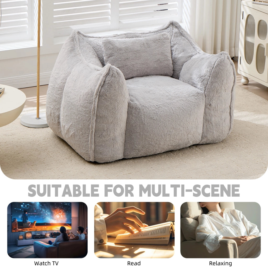 Poltrona a sacco gigante con cuscino ¨C Minimal ¨C grigio