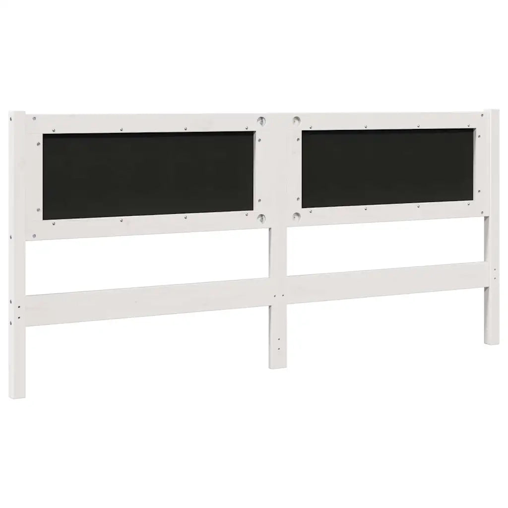 Testiera imbottita con testiera Bianco 180 cm Pino massello 879053